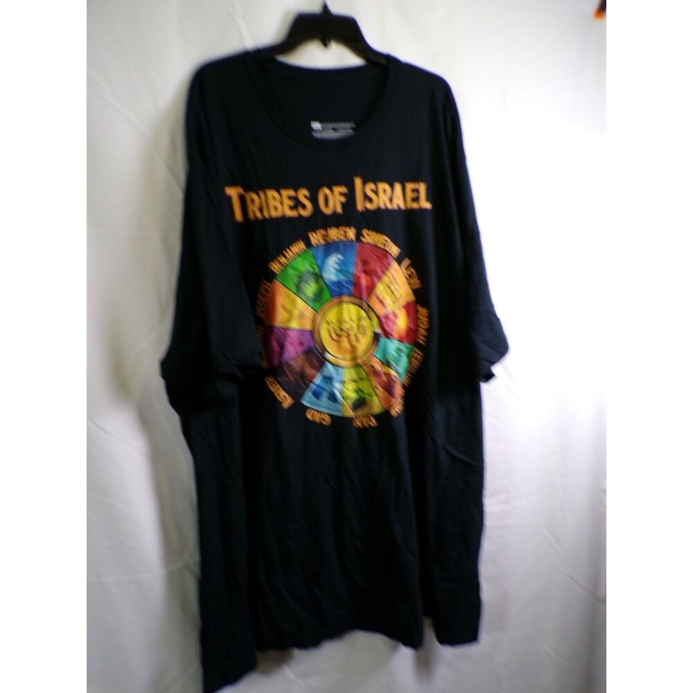 Gildan Tribes Of Israel Graphic T Shirt Men 6XLT Black 100% Cotton